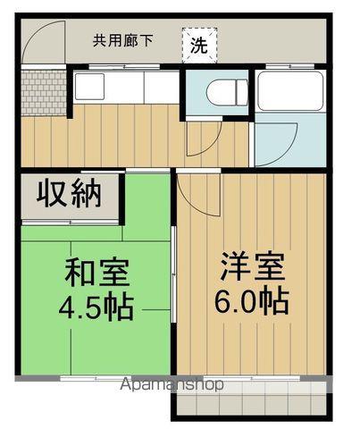 コーポ井上(2K/2階)の間取り写真