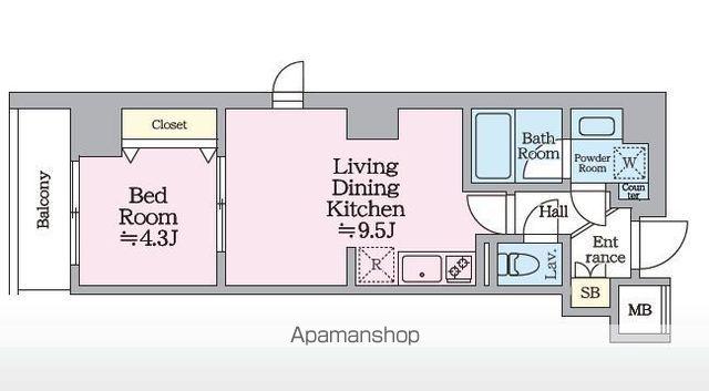 アイルグランデ亀戸(1LDK/7階)の間取り写真