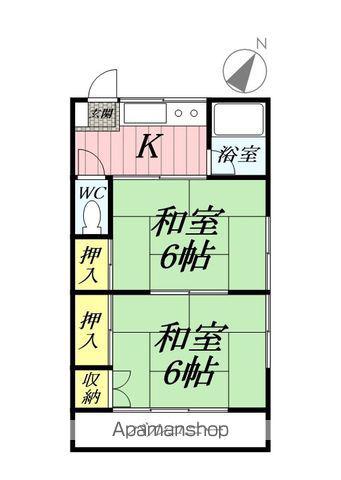 リバーサイド(2K/1階)の間取り写真