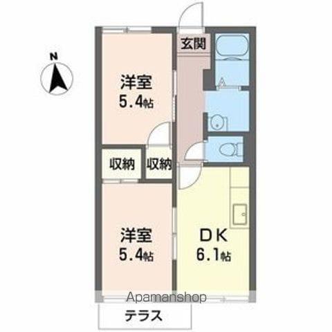 タウニー住之江(2DK/2階)の間取り写真