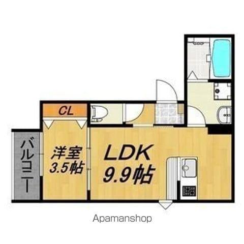 LECOCON岩倉Ⅴ(1LDK/2階)の間取り写真