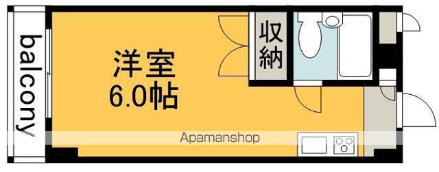百花苑多摩ハイツ(ワンルーム/3階)の間取り写真