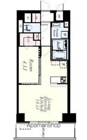 博多グランドレジデンス(1LDK/9階)の間取り写真