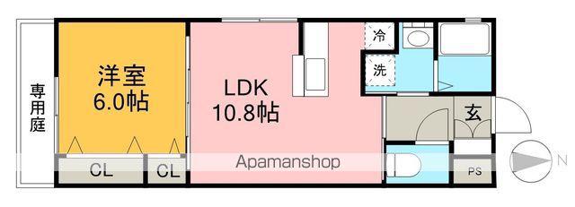 シャレイ・ニコヘイ(1LDK/1階)の間取り写真
