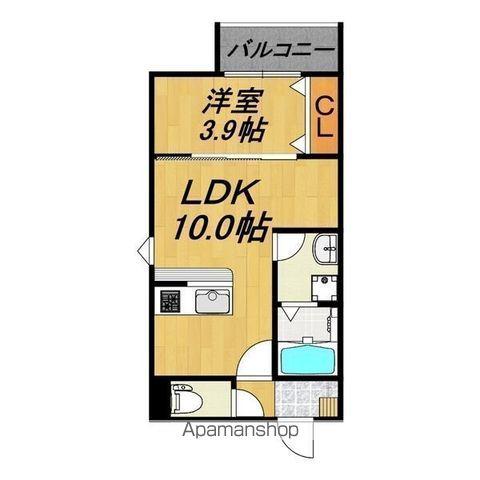 LECOCON岩倉Ⅴ(1LDK/3階)の間取り写真
