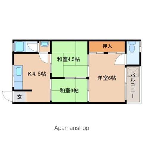 フェリース秋月(3K/2階)の間取り写真