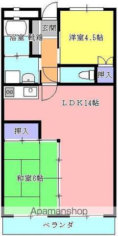 日の出町ビル(2LDK/3階)の間取り写真