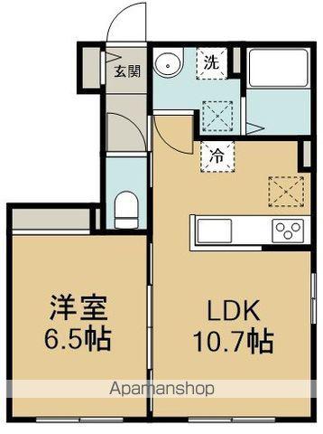 メゾン シャンテ ウワド(1LDK/1階)の間取り写真