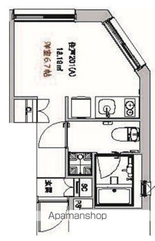 ASTILE三軒茶屋Ⅱ(ワンルーム/2階)の間取り写真