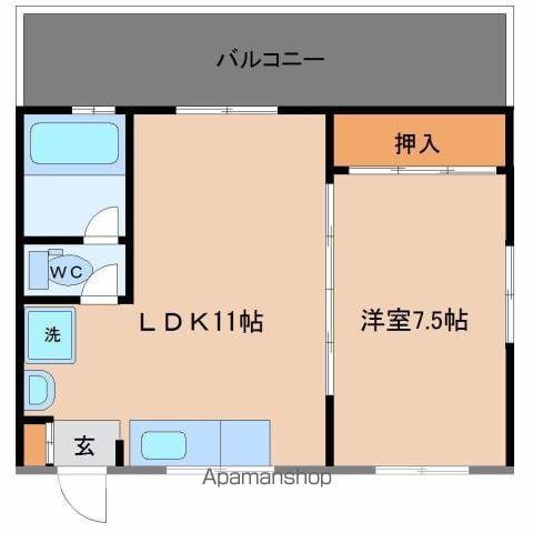 ノムラビル(1LDK/5階)の間取り写真