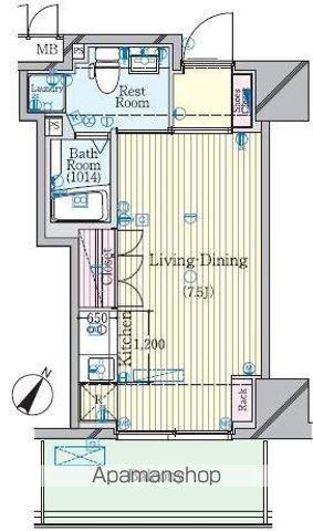 ルリオン三軒茶屋Ⅱ(ワンルーム/3階)の間取り写真