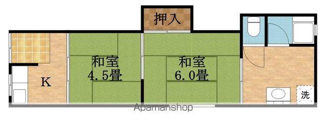 藤田文化3号棟(2K/1階)の間取り写真