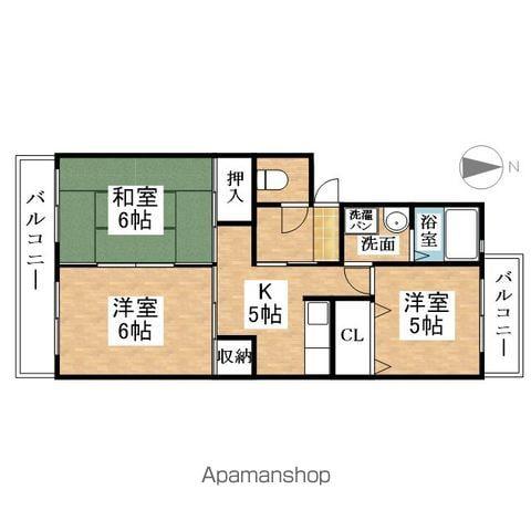 ボヌール扶桑(3K/1階)の間取り写真