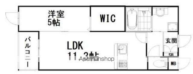 ロイズ・プレシア多々良東(1LDK/5階)の間取り写真