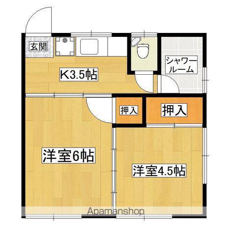 アーバン東(2K/2階)の間取り写真