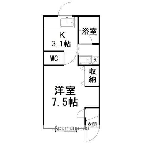 コーポLグランド(1K/1階)の間取り写真