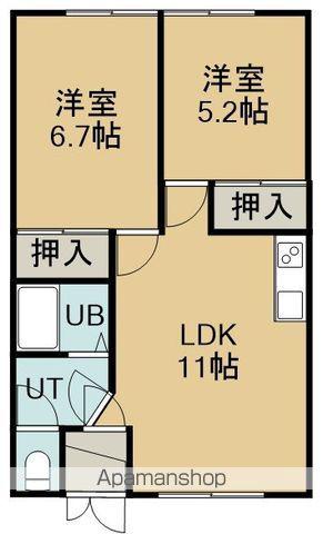 ハレーマンション(2LDK/1階)の間取り写真