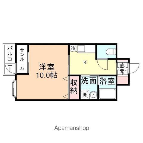 ルイーネ東黒牧(1DK/3階)の間取り写真