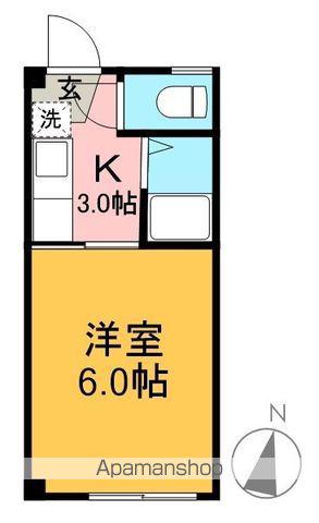 バレーベア若草(1K/3階)の間取り写真
