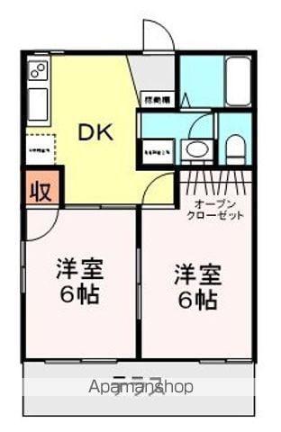 アネックス 10B(2DK/1階)の間取り写真