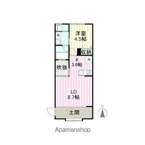 LAND新田東(1LDK/1階)の間取り写真