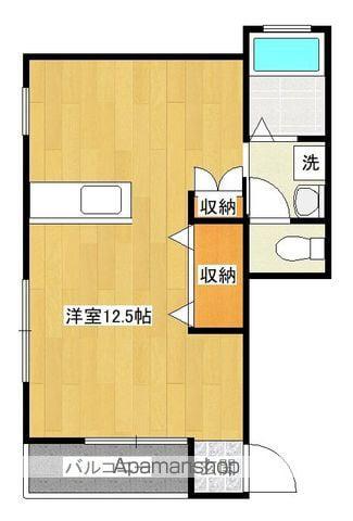 ラパン郡元(ワンルーム/1階)の間取り写真