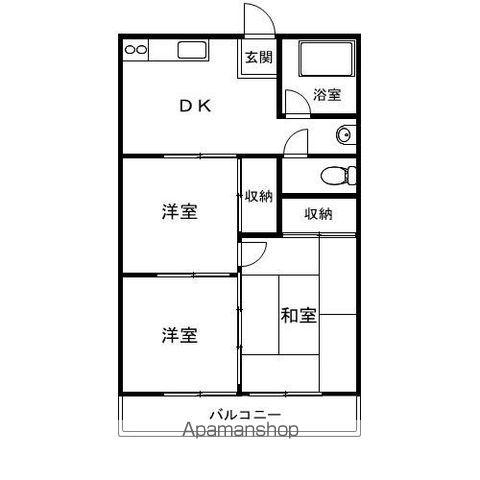 長友コーポ(3DK/1階)の間取り写真