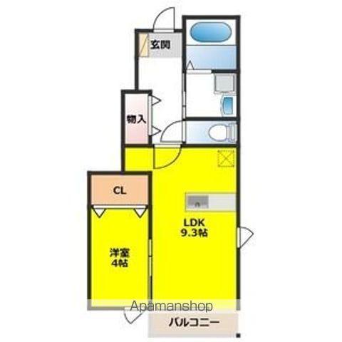 ポライトリーC(1LDK/1階)の間取り写真