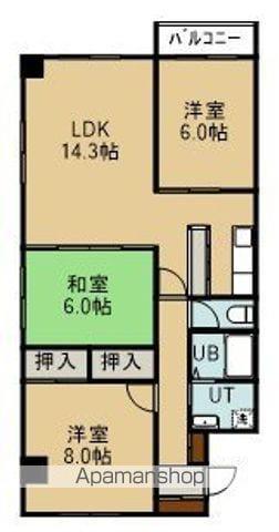 シャトーかなほり(3LDK/2階)の間取り写真