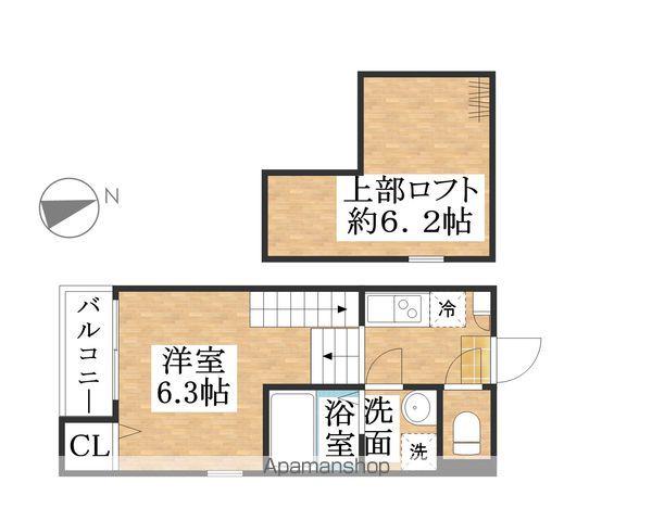 GRANDE HARMONY上小田井(1K/1階)の間取り写真