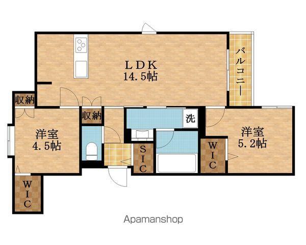 内代レジデンスノース(2LDK/3階)の間取り写真