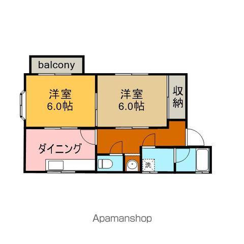 コーポ上宝(2K/2階)の間取り写真