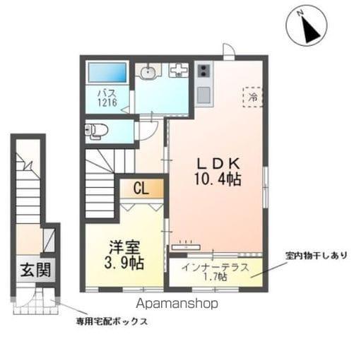 総武・中央緩行線 東船橋駅 徒歩14分 2階建 築1年(1LDK/2階)の間取り写真