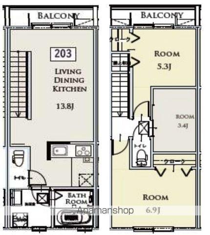 カドチテラス(3LDK/2階)の間取り写真