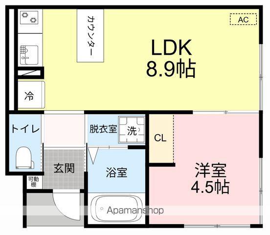 EFFORIA TRIA(1LDK/1階)の間取り写真