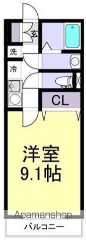 ソレイユ検見川浜(1K/2階)の間取り写真