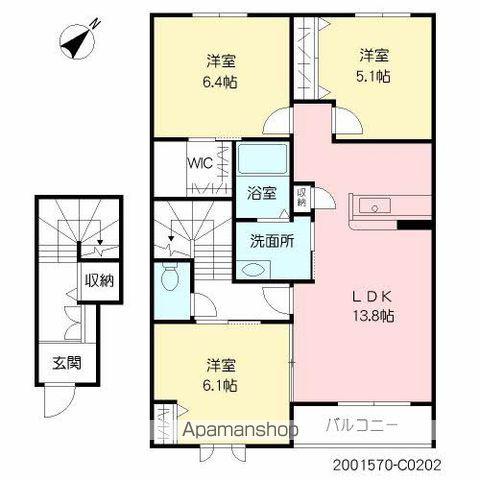 ソラーナぎおん(3LDK/2階)の間取り写真