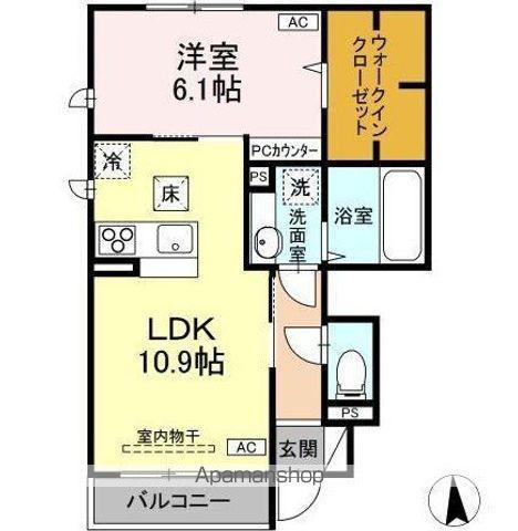 AOLANIA(1LDK/1階)の間取り写真