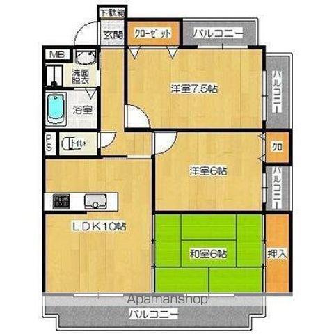 クレール久保(3LDK/1階)の間取り写真
