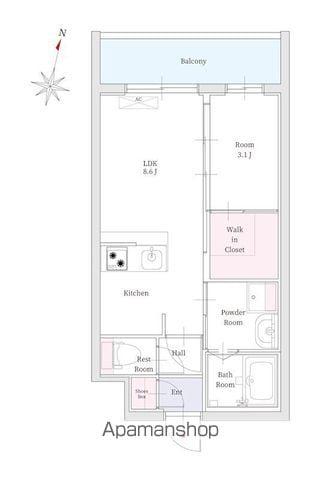 リアンレガーロ雑餉隈駅Ⅱ(1LDK/5階)の間取り写真