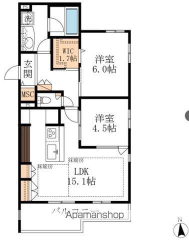 ソフィア南流山(2LDK/3階)の間取り写真