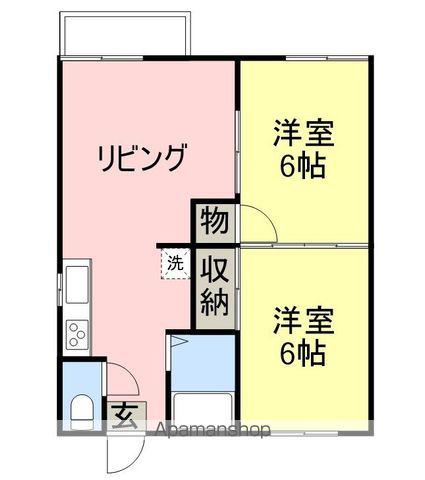 グリーンメゾン矢黒(2DK/2階)の間取り写真