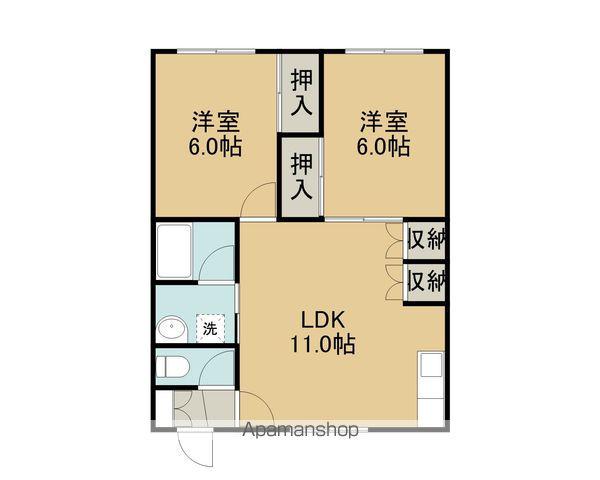 エルフィンパークツイン(2LDK/2階)の間取り写真