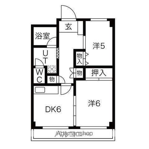 アーバンレジデンス吹上(2DK/4階)の間取り写真
