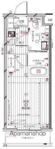 レガリス中野鷺宮(1K/3階)の間取り写真