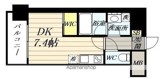 デュオフラッツ仙台木町通リネア(ワンルーム/11階)の間取り写真