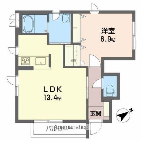 シャトル ポルテ(1LDK/1階)の間取り写真