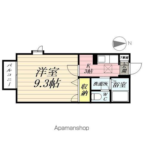 プレジオOHⅢ(1K/1階)の間取り写真