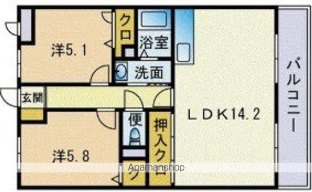 エルシャトー南福岡(2LDK/2階)の間取り写真