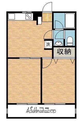 マンションルベーヌ(2DK/1階)の間取り写真